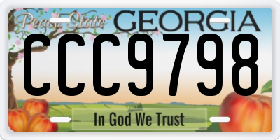 GA license plate CCC9798