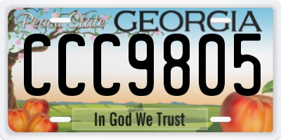 GA license plate CCC9805
