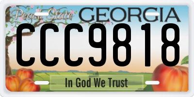 GA license plate CCC9818