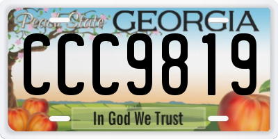 GA license plate CCC9819