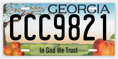 GA license plate CCC9821
