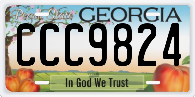 GA license plate CCC9824