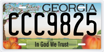 GA license plate CCC9825