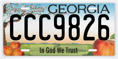 GA license plate CCC9826