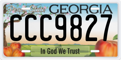 GA license plate CCC9827