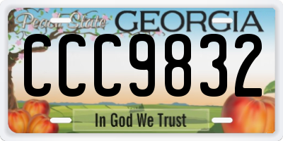 GA license plate CCC9832
