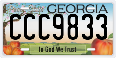 GA license plate CCC9833