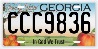 GA license plate CCC9836