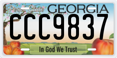 GA license plate CCC9837
