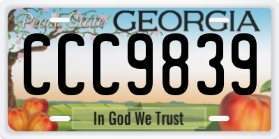 GA license plate CCC9839