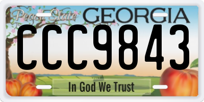 GA license plate CCC9843
