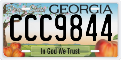 GA license plate CCC9844