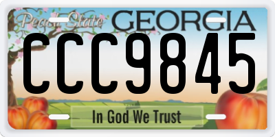 GA license plate CCC9845