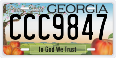 GA license plate CCC9847