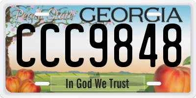 GA license plate CCC9848