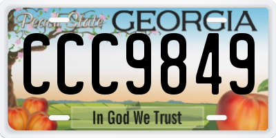 GA license plate CCC9849