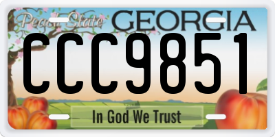 GA license plate CCC9851