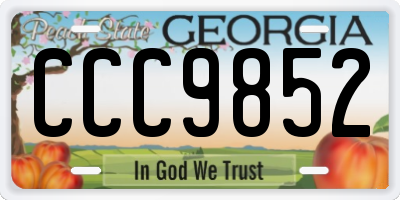 GA license plate CCC9852