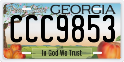 GA license plate CCC9853