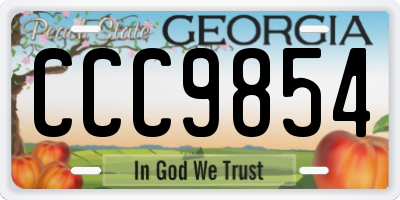 GA license plate CCC9854