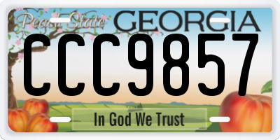 GA license plate CCC9857