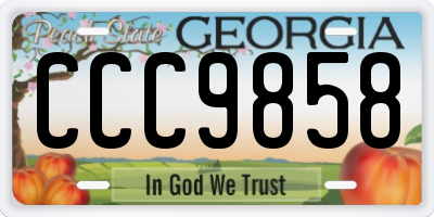 GA license plate CCC9858