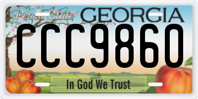 GA license plate CCC9860