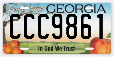 GA license plate CCC9861