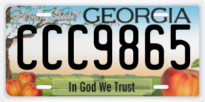 GA license plate CCC9865