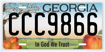 GA license plate CCC9866