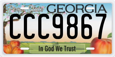 GA license plate CCC9867