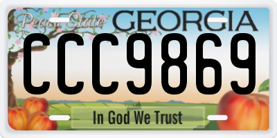 GA license plate CCC9869