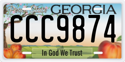 GA license plate CCC9874