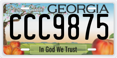GA license plate CCC9875
