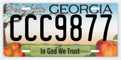 GA license plate CCC9877