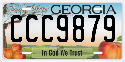 GA license plate CCC9879