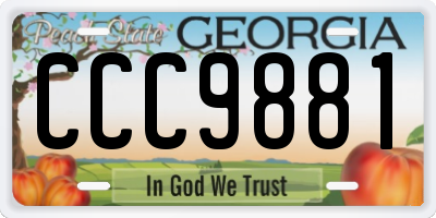 GA license plate CCC9881