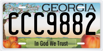 GA license plate CCC9882