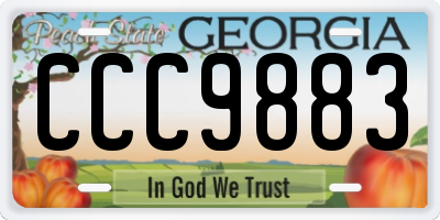 GA license plate CCC9883