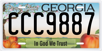 GA license plate CCC9887