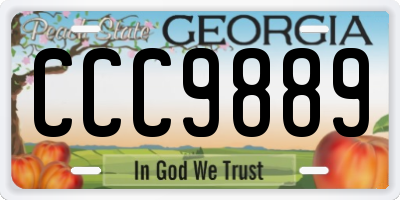 GA license plate CCC9889