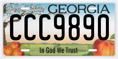 GA license plate CCC9890