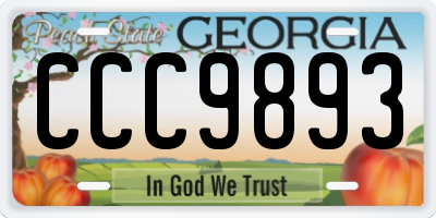 GA license plate CCC9893