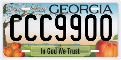 GA license plate CCC9900