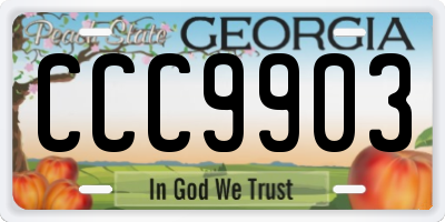 GA license plate CCC9903