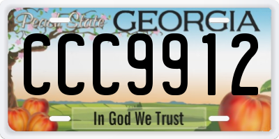GA license plate CCC9912