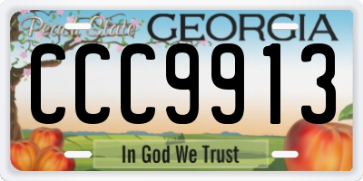GA license plate CCC9913