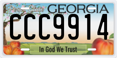 GA license plate CCC9914