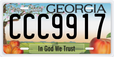 GA license plate CCC9917