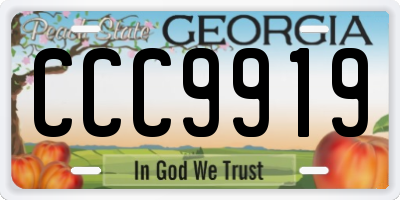 GA license plate CCC9919